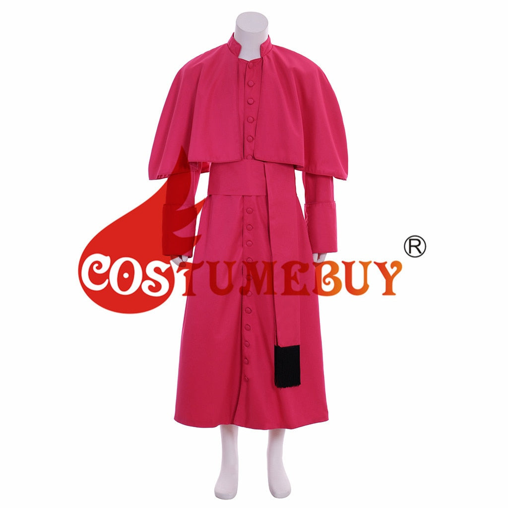 Priest Cassock Robe Gown Costume Roman Clergyman Vestments Robe Gothic Wizard Ritual Cassock Robe L921