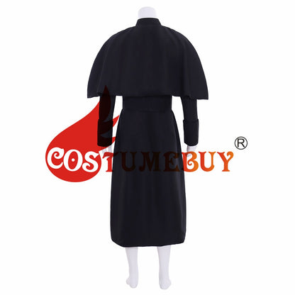 Priest Cassock Robe Gown Costume Roman Clergyman Vestments Robe Gothic Wizard Ritual Cassock Robe L921