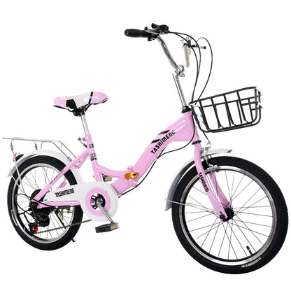 Princess Bicycle Variable Speed Single Speed Folding Bike 18/20/22 Inch Ladies' Cars And Children's Stroller