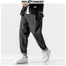 Charger l&#39;image dans la galerie, Privathinker Men&#39;s 2020 Streetwear Loose Denim Pants Men Autumn Winter Striped Oversize Harem Pants Male Fashion Pockets Jeans
