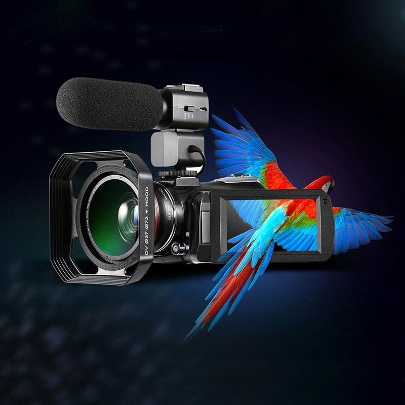 Professional 4K Full HD WIFI Nightshot Video Camera Camcorder with 3.1'' Touch Screen Built-in Microphone Outdoor Traveling Use
