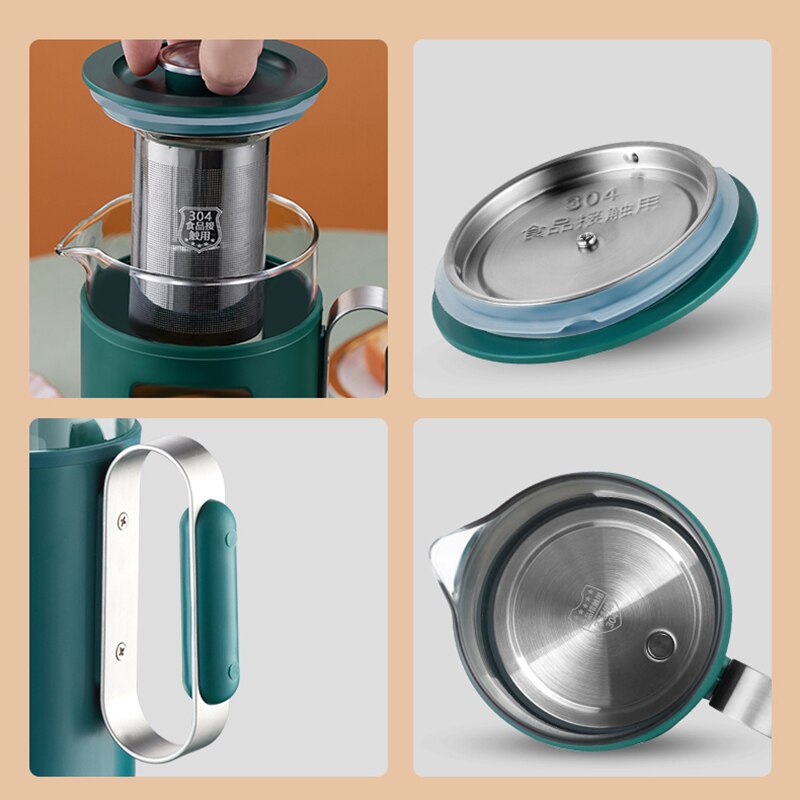 Protable Multifunction Electric Kettle Stainless Steel Health Preserving Pot with filter Glass Boiled Warm Tea Pot Hot Water cup