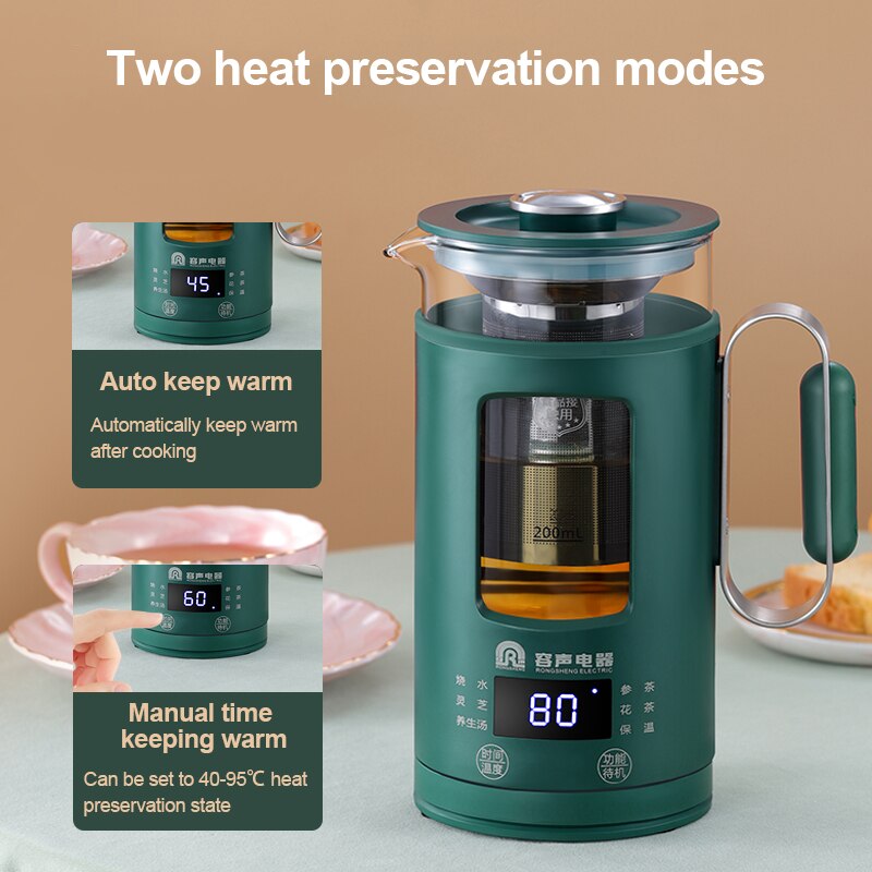 Protable Multifunction Electric Kettle Stainless Steel Health Preserving Pot with filter Glass Boiled Warm Tea Pot Hot Water cup
