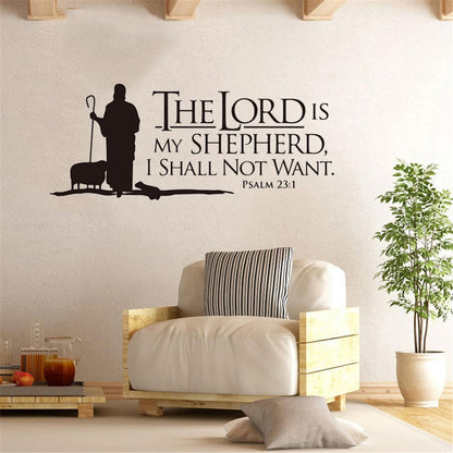 Psalms 23 The LORD is My Shepherd Wall lettering Mural Vinyl Decals Bible Verse Wall Art Vinyl Stickers Christian