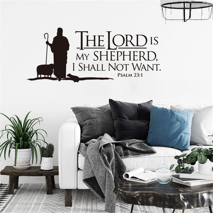 Psalms 23 The LORD is My Shepherd Wall lettering Mural Vinyl Decals Bible Verse Wall Art Vinyl Stickers Christian