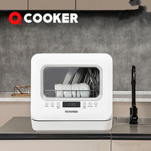 将图片加载到图库查看器，QCOOKER Countertop Dishwasher Standing Brush Bowl Machine Fully Automatic Intelligent Free Installation Sterilization Five Mode
