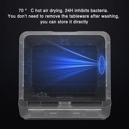 QCOOKER Countertop Dishwasher Standing Brush Bowl Machine Fully Automatic Intelligent Free Installation Sterilization Five Mode