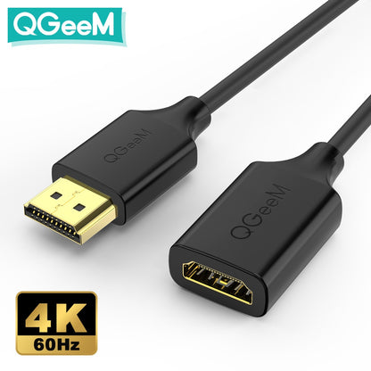 QGeeM 4K HDMI Extension Cable Extender HDMI 2.0 Adapter for Xiaomi Xbox Serries X PS5 PS4 TV Box Laptops HDMI Splitter Wire Cord