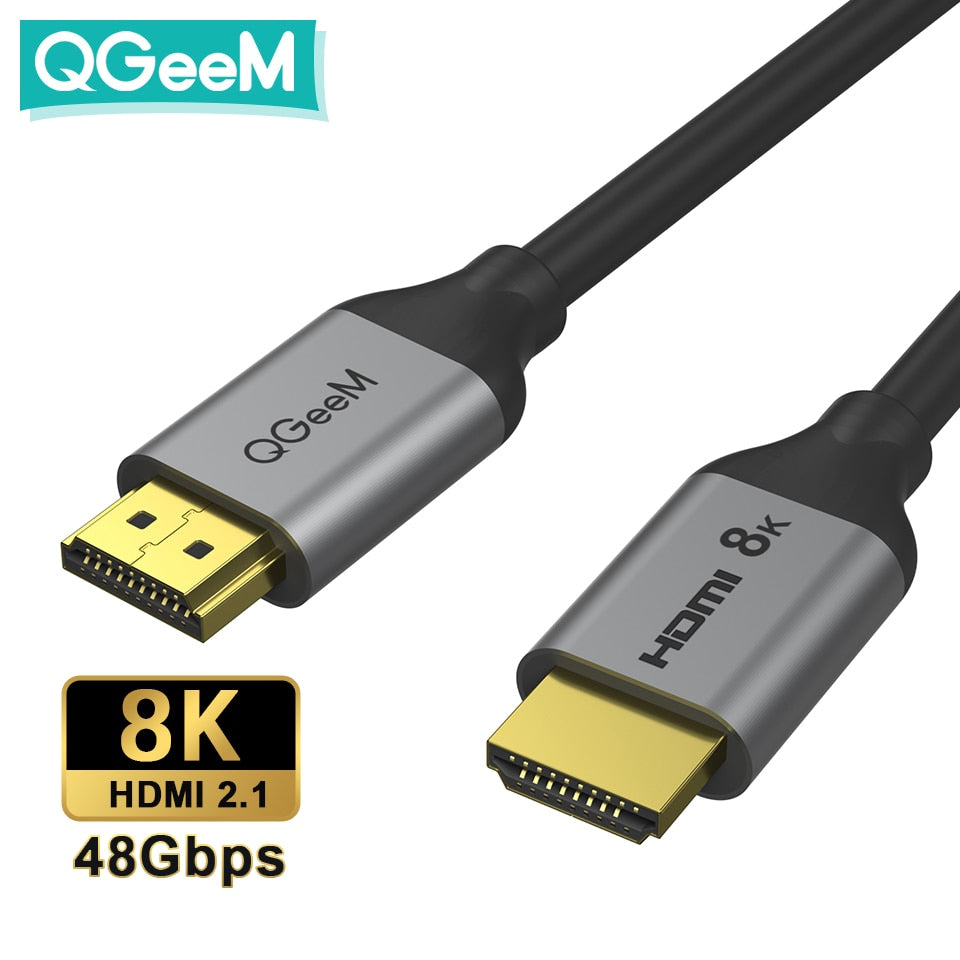 QGeeM 8K HDMI Cable HDMI 2.1 Wire for Xiaomi Xbox Serries X PS5 PS4 Chromebook Laptops 120Hz HDMI Splitter Digital Cable Cord 4K