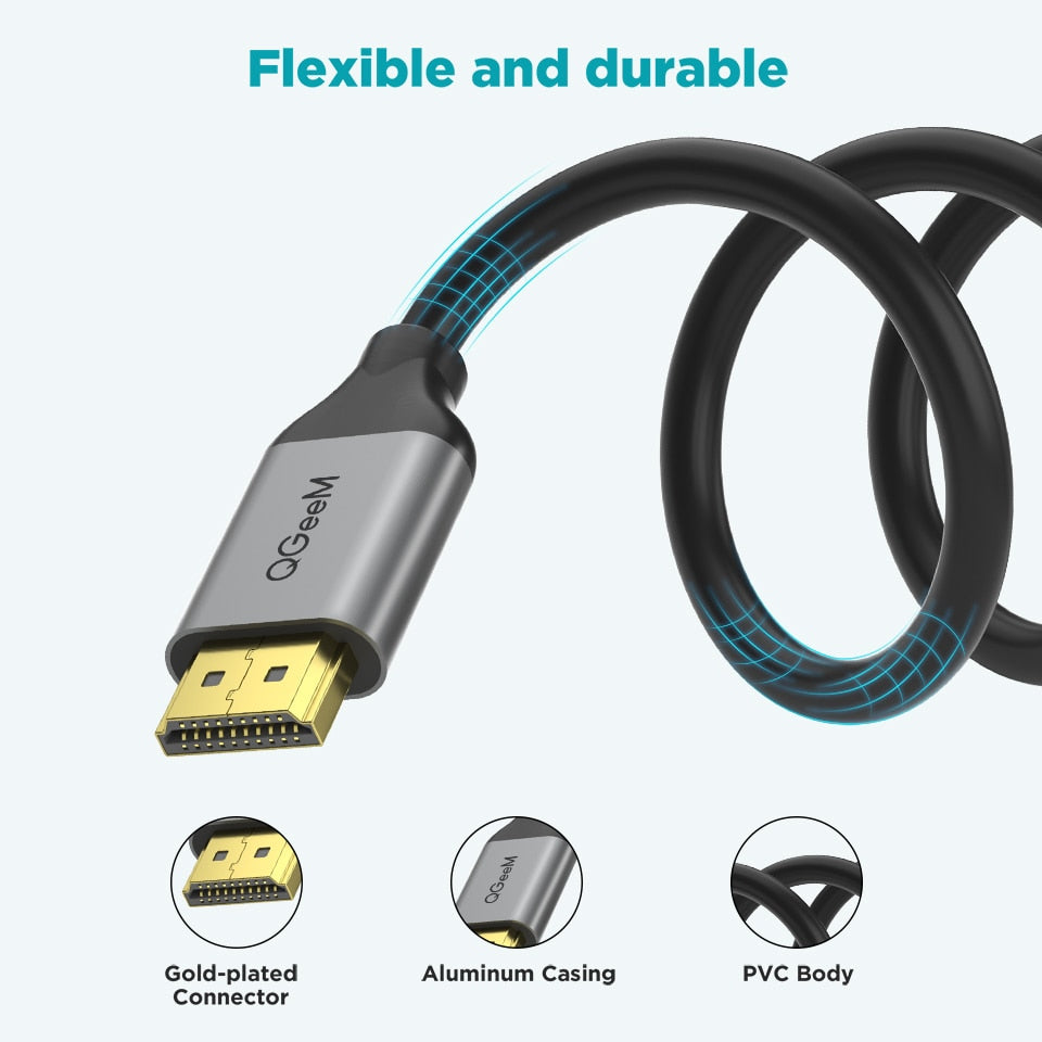 QGeeM 8K HDMI Cable HDMI 2.1 Wire for Xiaomi Xbox Serries X PS5 PS4 Chromebook Laptops 120Hz HDMI Splitter Digital Cable Cord 4K