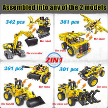 將圖片載入圖庫檢視器 QIHUI Blocks Engineering Bulldozer Crane Technic Truck City Building Block Construction Set Vehicle Car Toy For Children Gift
