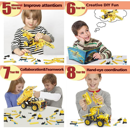QIHUI Blocks Engineering Bulldozer Crane Technic Truck City Building Block Construction Set Vehicle Car Toy For Children Gift