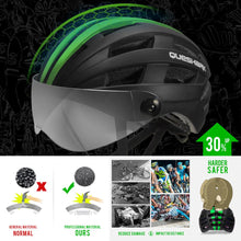 Charger l&#39;image dans la galerie, QUESHARK Professional Women Men Cycling Helmet With Removable Transparent Lens MTB Bike Bicycle Helmet L Size 58cm-64cm QE116
