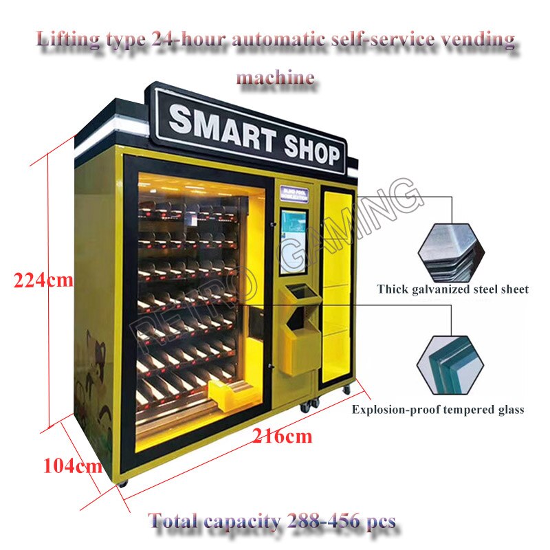 Quick Return Automatic 24-hour Self-Service Vending Machine Unmanned Store Put Beverage Cigarettes Condom Snacks 456pcs Capacity