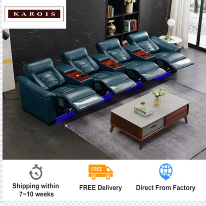 R642 New Modern Theater Furniture Movie Recliner Chair with LED Light Home Theatre Power Reclining Sofa Recliner Theater Seat