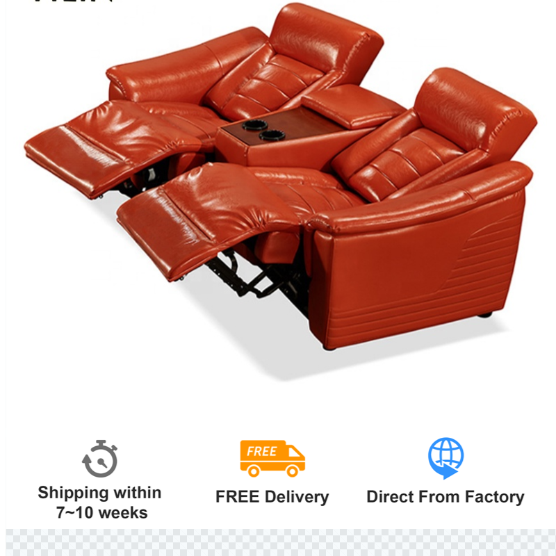 R642 New Modern Theater Furniture Movie Recliner Chair with LED Light Home Theatre Power Reclining Sofa Recliner Theater Seat