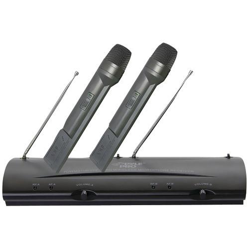 Pyle Pro Professional Dual Vhf Wireless Handheld Microphone System (pack of 1 Ea)