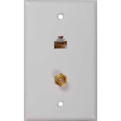Rca Cat-5e And 6 F &amp; Coaxial Connector Wall Plate (pack of 1 Ea)