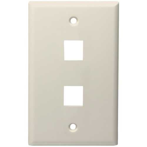Datacomm Electronics 2-port Standard Size Keystone Wall Plate (lite Almond) (pack of 1 Ea)