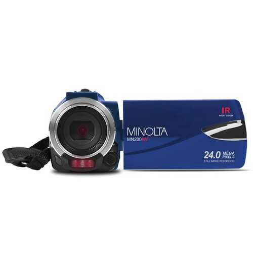 Minolta Mn200nv 1080p Full Hd Infrared Night Vision Wi-fi Camcorder (blue) (pack of 1)