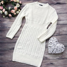 將圖片載入圖庫檢視器 RUGOD New Sweater Dress Women Fashion Hollow Out Knitted Dress Multi Colors Twist Pattern Bodycon Dress 2020 New
