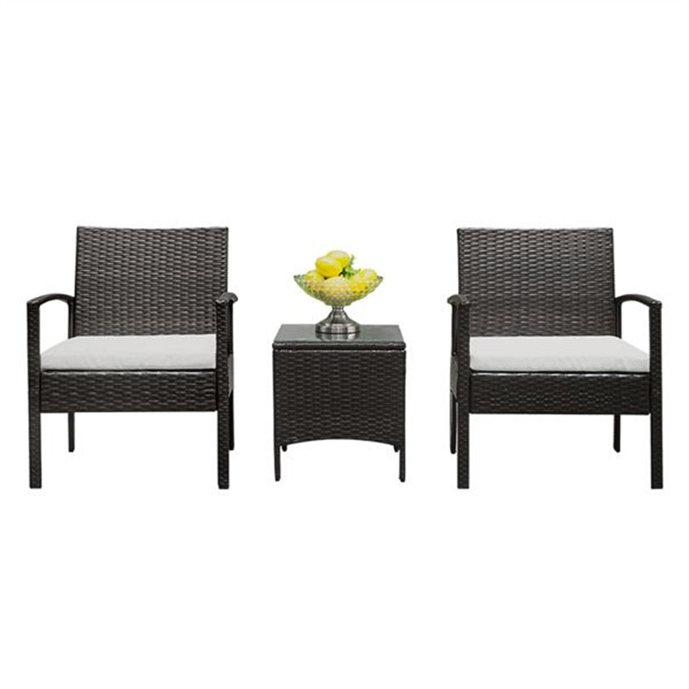 Rattan Sofa Set Garden Furniture 3pcs 2pcs Arm Chairs 1pc Coffee Table Rattan Sofa Set Tempered Glass Stable Sturdy Durable