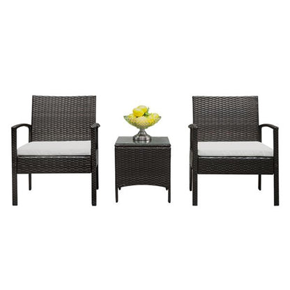 Rattan Sofa Set Garden Furniture 3pcs 2pcs Arm Chairs 1pc Coffee Table Rattan Sofa Set Tempered Glass Stable Sturdy Durable