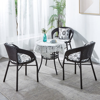 Rattan chairs Outdoor furniture Suit Courtyard  garden terrace and balcony Table and chair combination hand-woven back chair