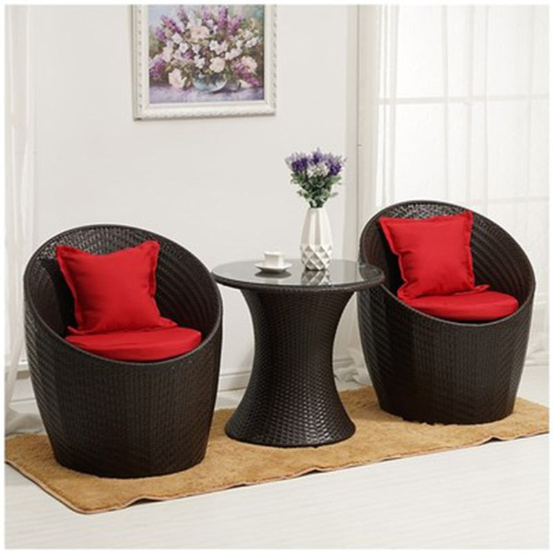 Rattan chairs garden Relaxing patio furniture set Balcony outdoor furniture Tables and chairs Modern and simple threepiece suit