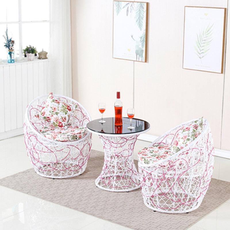 Rattan chairs garden Relaxing patio furniture set Balcony outdoor furniture Tables and chairs Modern and simple threepiece suit
