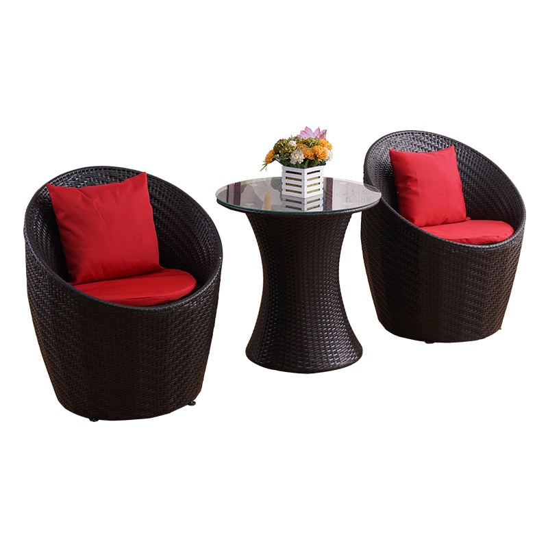 Rattan chairs garden Relaxing patio furniture set Balcony outdoor furniture Tables and chairs Modern and simple threepiece suit
