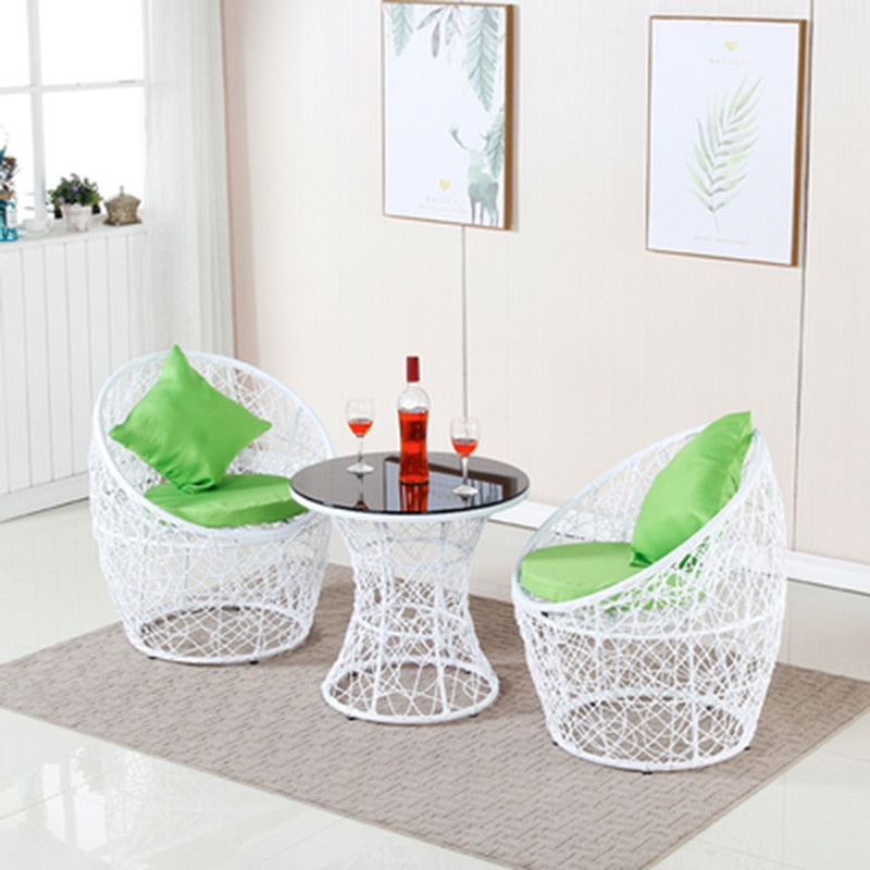 Rattan chairs garden Relaxing patio furniture set Balcony outdoor furniture Tables and chairs Modern and simple threepiece suit