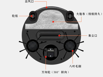 Rechargeable Smart Robotic Vacuum Cleaner for Home Sweeping Robot Wireless Vacuum Automatic Sweeping Mopping Vacuuming Wet Dry