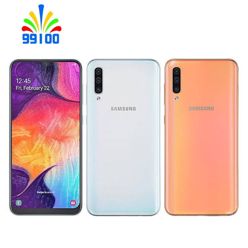 Refurbished Unlocked Cell Phone Samsung Galaxy A50 6.4inch  4GB+64GB/128GB Single/Dual Sim Octa Core 10nm Exynos 9610