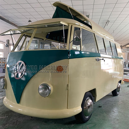 Retro Camper House Trailer Cooking Catering Car VW T1 Concession Food Truck Trailer Mobile Kitchen