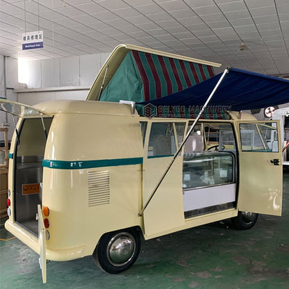 Retro Camper House Trailer Cooking Catering Car VW T1 Concession Food Truck Trailer Mobile Kitchen