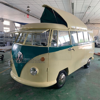 Retro Camper House Trailer Cooking Catering Car VW T1 Concession Food Truck Trailer Mobile Kitchen