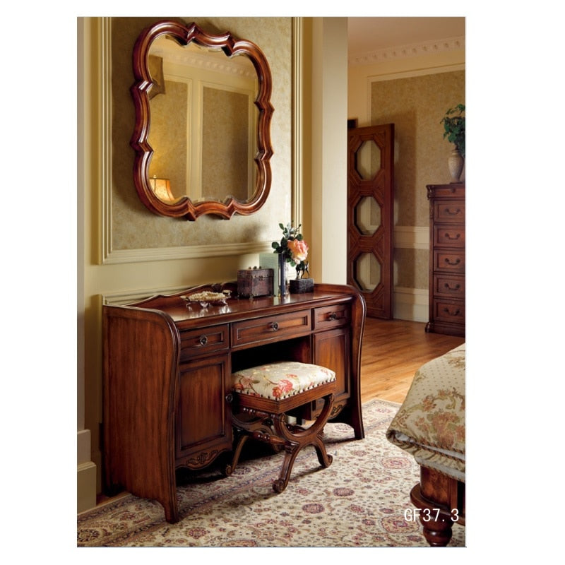Retro dresser makeup table set with mirror and stool GF37.3