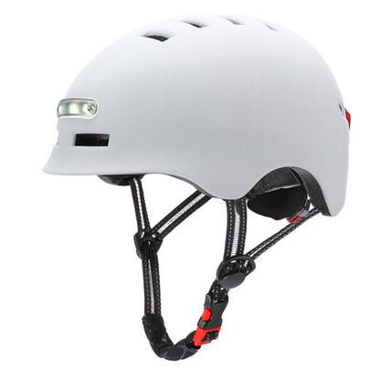 Riding Helmet W/Front＆Warning Lights Kids Adult Bicycle Electric Car Scooter Bicycle Helemet Protective Gear Safety Headwear