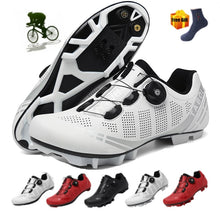 Cargar imagen en el visor de la galería, Road cycling shoes Sneaker white Professional Mountain Bike Breathable Bicycle Racing Self-Locking Shoes
