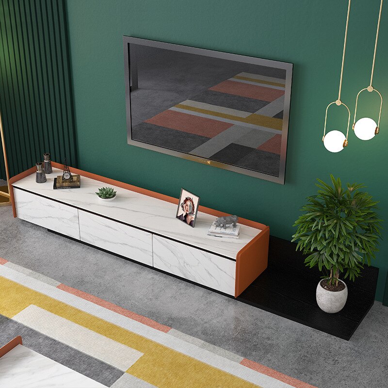 Rock Board Tea Table TV Cabinet Unit  Rectangular Northern European Small-Sized Marble Tea Table. Coffee Table