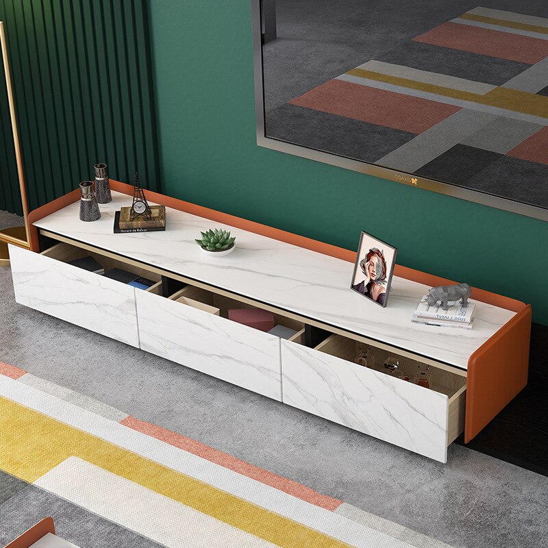 Rock Board Tea Table TV Cabinet Unit  Rectangular Northern European Small-Sized Marble Tea Table. Coffee Table