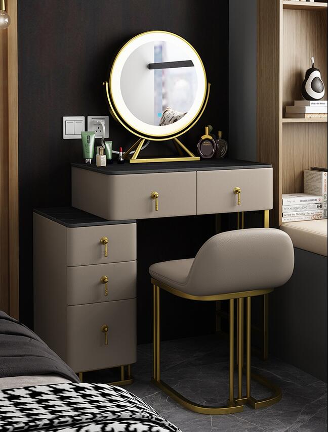 Rock board light luxury dressing table bedside table one bedroom small mini dressing table net red dressing table