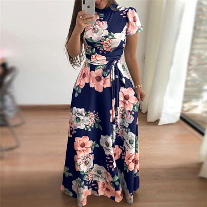 Rogi Summer Long Dress 2019 Floral Print Boho Beach Dress Tunic Maxi Dress Women Elegant Evening Party Dresses Vestidos Verano
