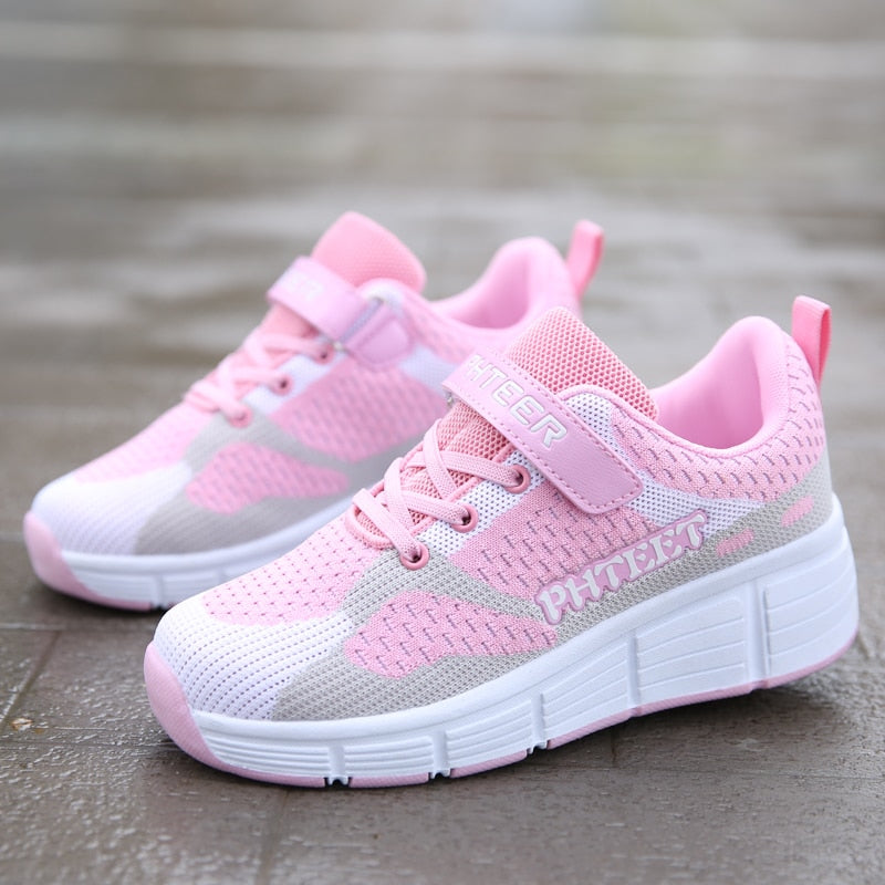 Kids Roller Skate Shoes Boy Girl Wheels Sneakers with Wheels Children Boys Girls Roller Sneakers Fashion Tennis Shoes Casual Shoes