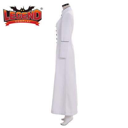 Roman women white Priest Cassock Robe Gown Clergyman Vestments Medieval Ritual Robe