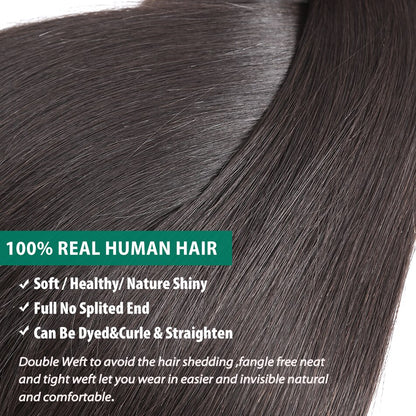 Rosa Beauty 8 to 28 30 40 Inch Natural Color Brazilian Hair Weave 1 3 4 Bundles Straight 100% Remy Human Hair Extensions Weft