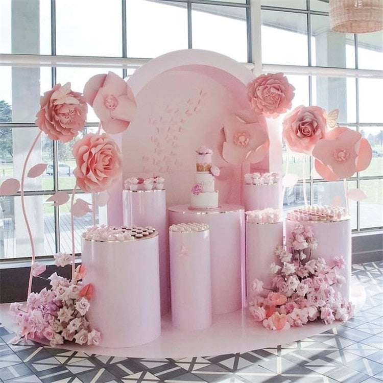 Round 5pcs Column Cylinder Iron Party Event Display DIY Wedding Decoration Plinth