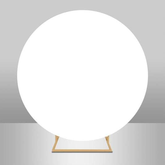 Round Backdrop Covers  White Solid Color Party Birthday Baby Shower Custom Elastic Band Circle Backdrops Photo Studio