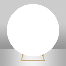 Load image into Gallery viewer, Round Backdrop Covers  White Solid Color Party Birthday Baby Shower Custom Elastic Band Circle Backdrops Photo Studio
